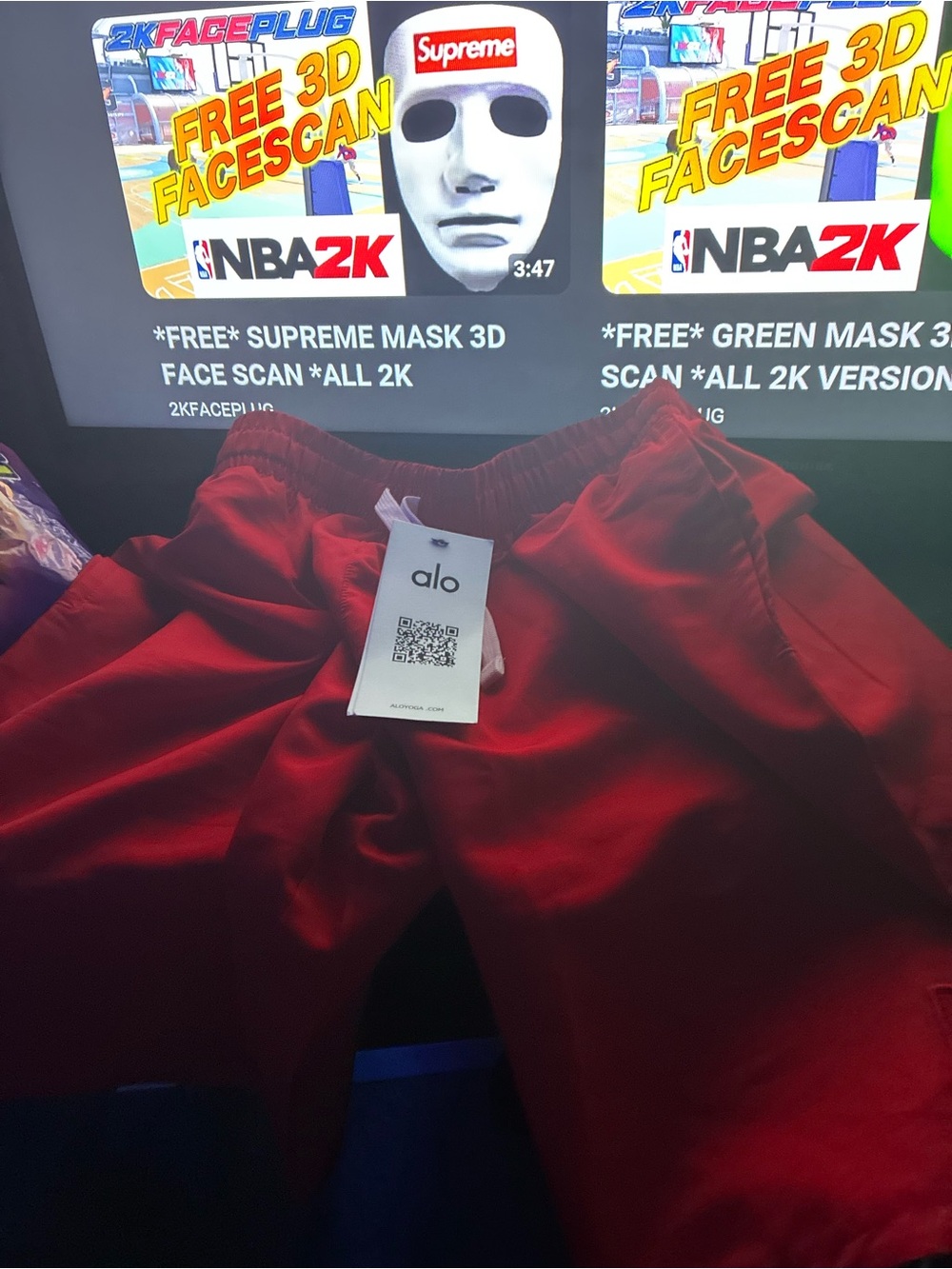 ALO Yoga Kids Red Sweatpants Joggers